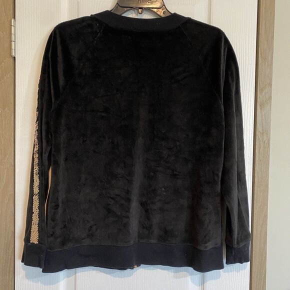 Justice Active Girls Jacket Velour Sequin Zipper Black And Copper size 18-20 - Picture 5 of 8